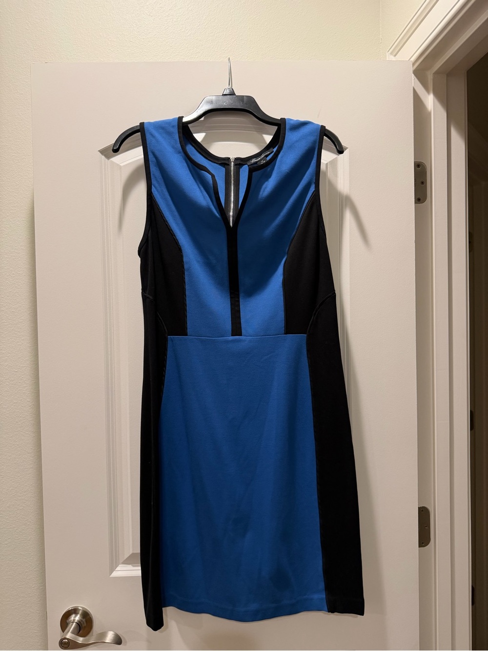 Kenneth Cole New York Blue and Black Colorblock Mini Dress